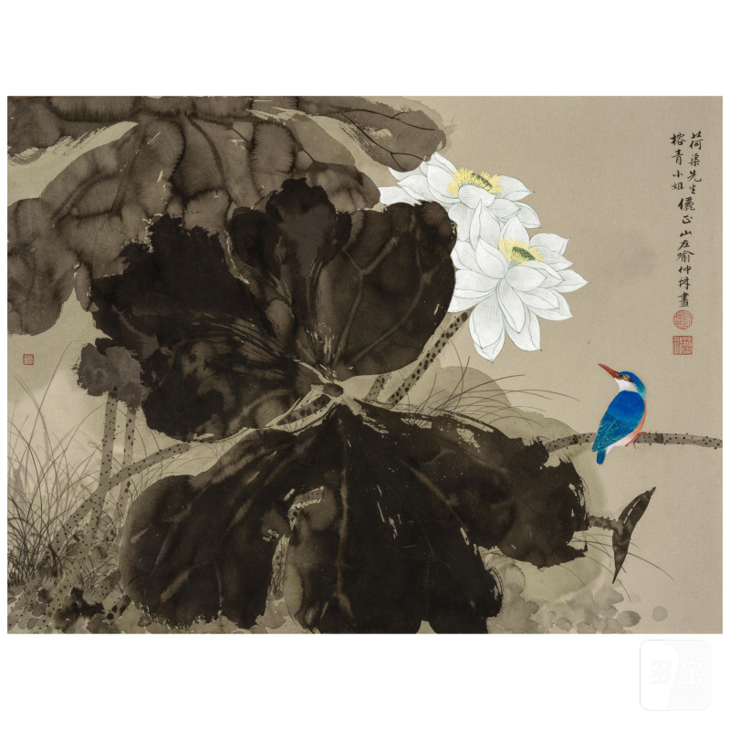 喻仲林（1925-1982）/胡克敏（1909-1991）/賀其燊（1903-1982）　為易榕青伉儷作花鳥法書三幀 | YU ZHONGLIN (1925-1985)/HU KEMIN (1909-1991)/HE QISHEN (1903-1982) - 图6